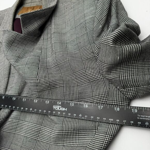 SAVILLE Women's 4 Vintage Black White Houndstooth Plaid Preppy Blazer Skirt Suit - Picture 7 of 16